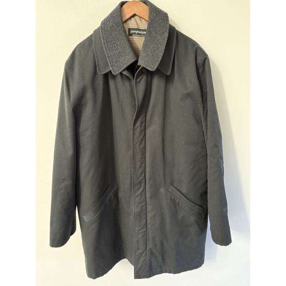 Joseph & Lyman Black Trench Coat Removable Wool Liner Collar Size M Casual City - Picture 2 of 16